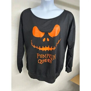 women's Pumpkin Queen sweatshirt size XL black long sleeve